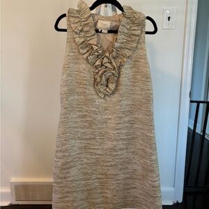 Kate Spade Metallic Ruffled Shift Dress